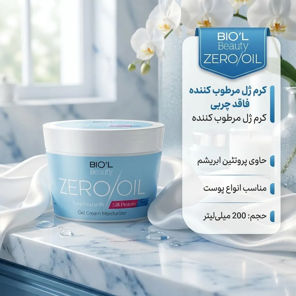 کرم ژل مرطوب‌کننده پروتئین ابریشم Zero Oil - 200 میلی‌لیتر