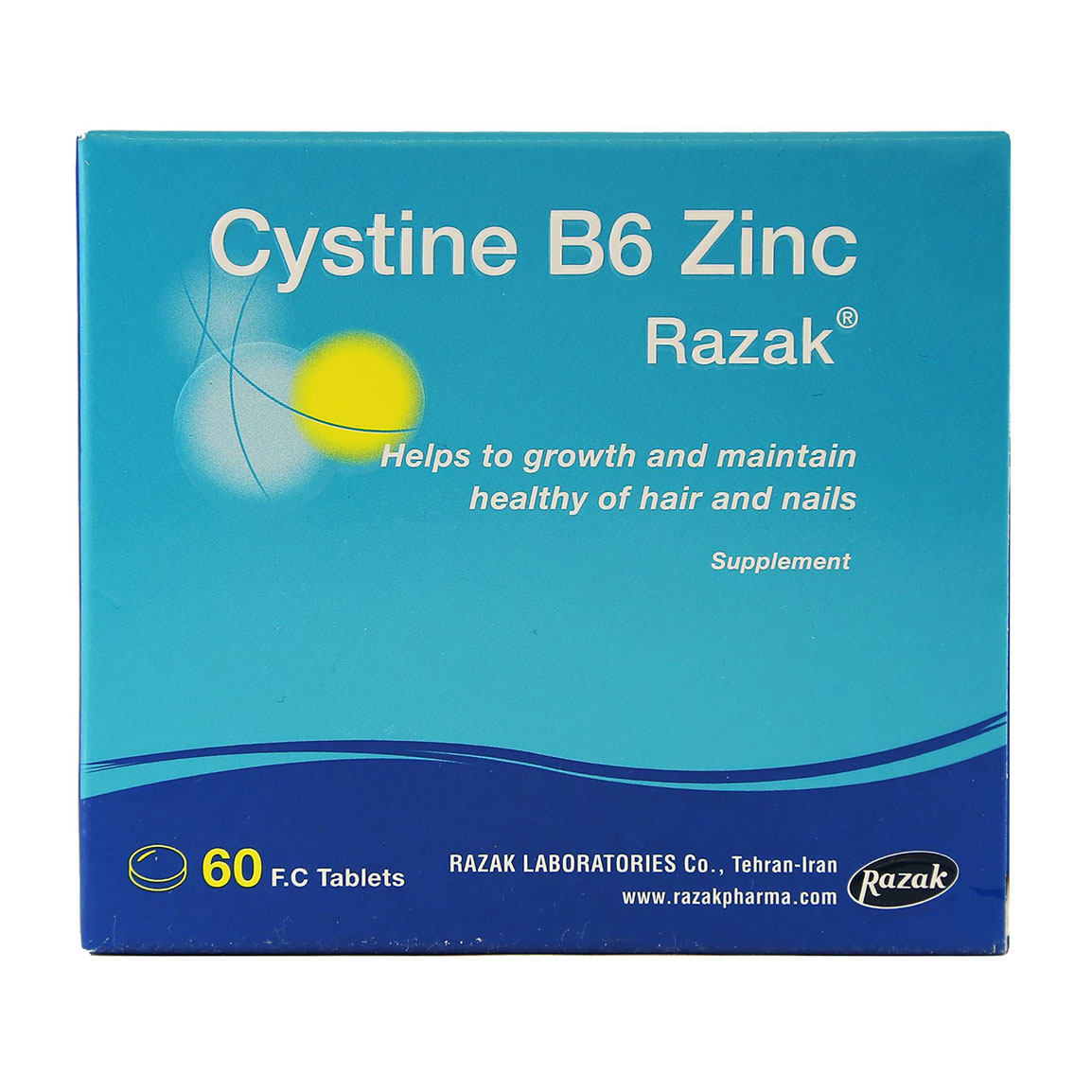 قرص Cystin B6 Zink - بسته 60 عددی