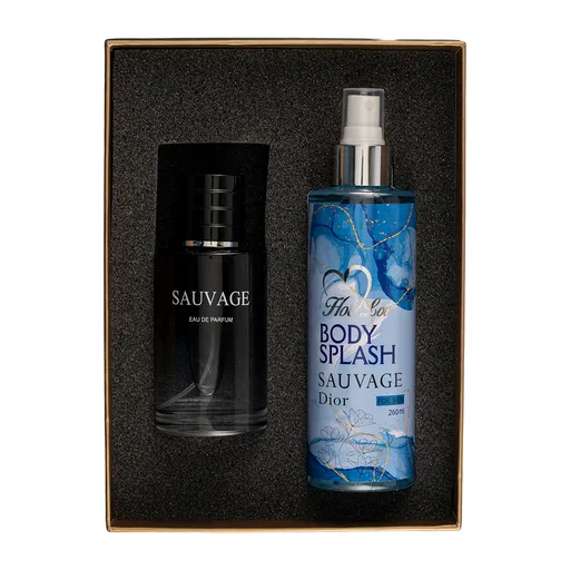 پک ادو پرفیوم و بادی اسپلش مردانه Sauvage Dior - 2 عددی