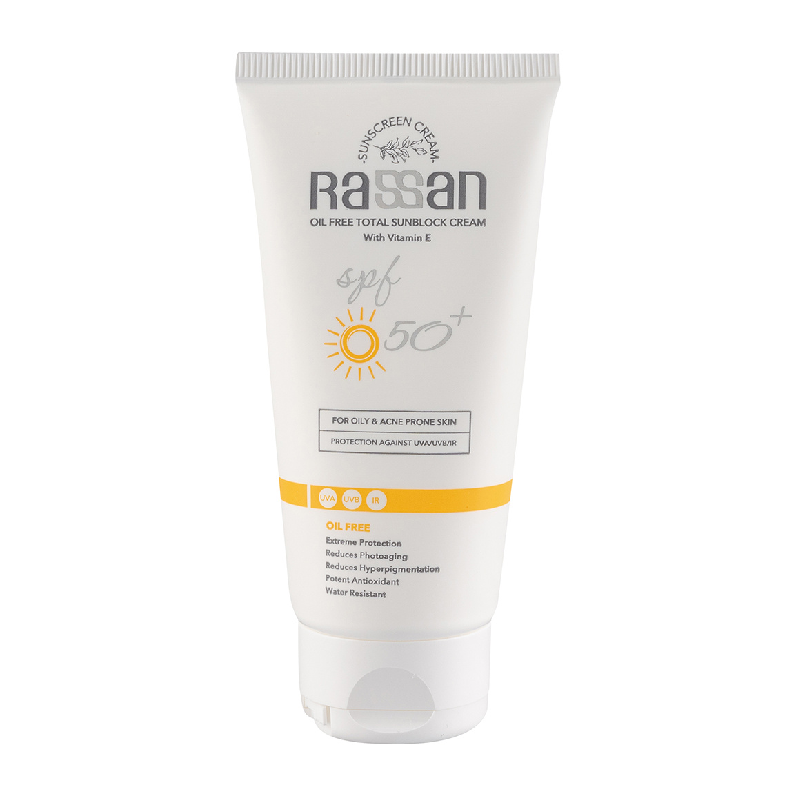کرم ضدآفتاب راسن بی‌رنگ SPF50 پوست چرب - 40 میلی‌لیتر