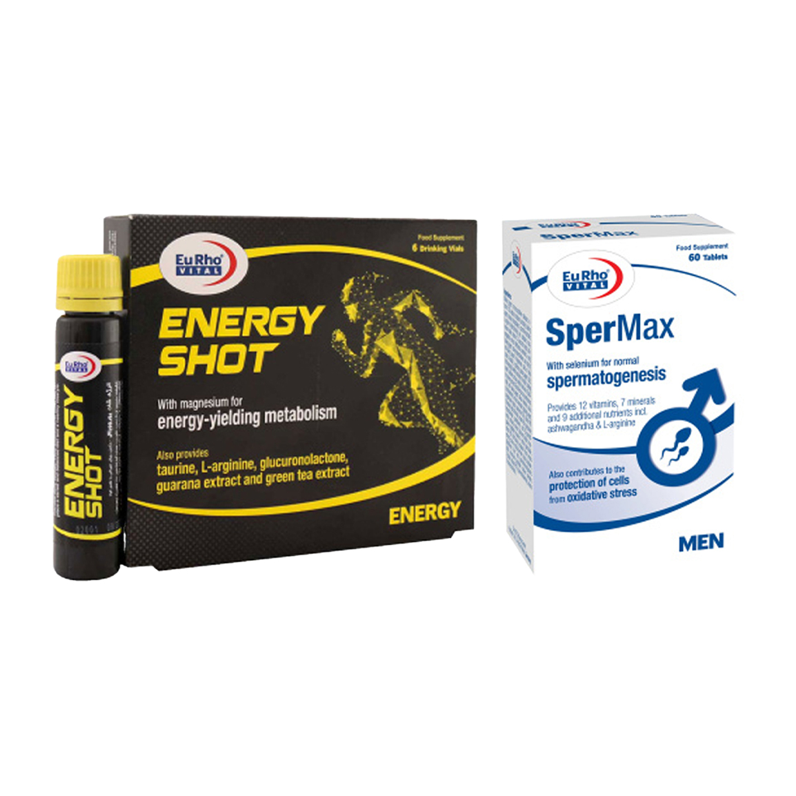 پک قرص Spermex و ویال خوراکی Energy Shot