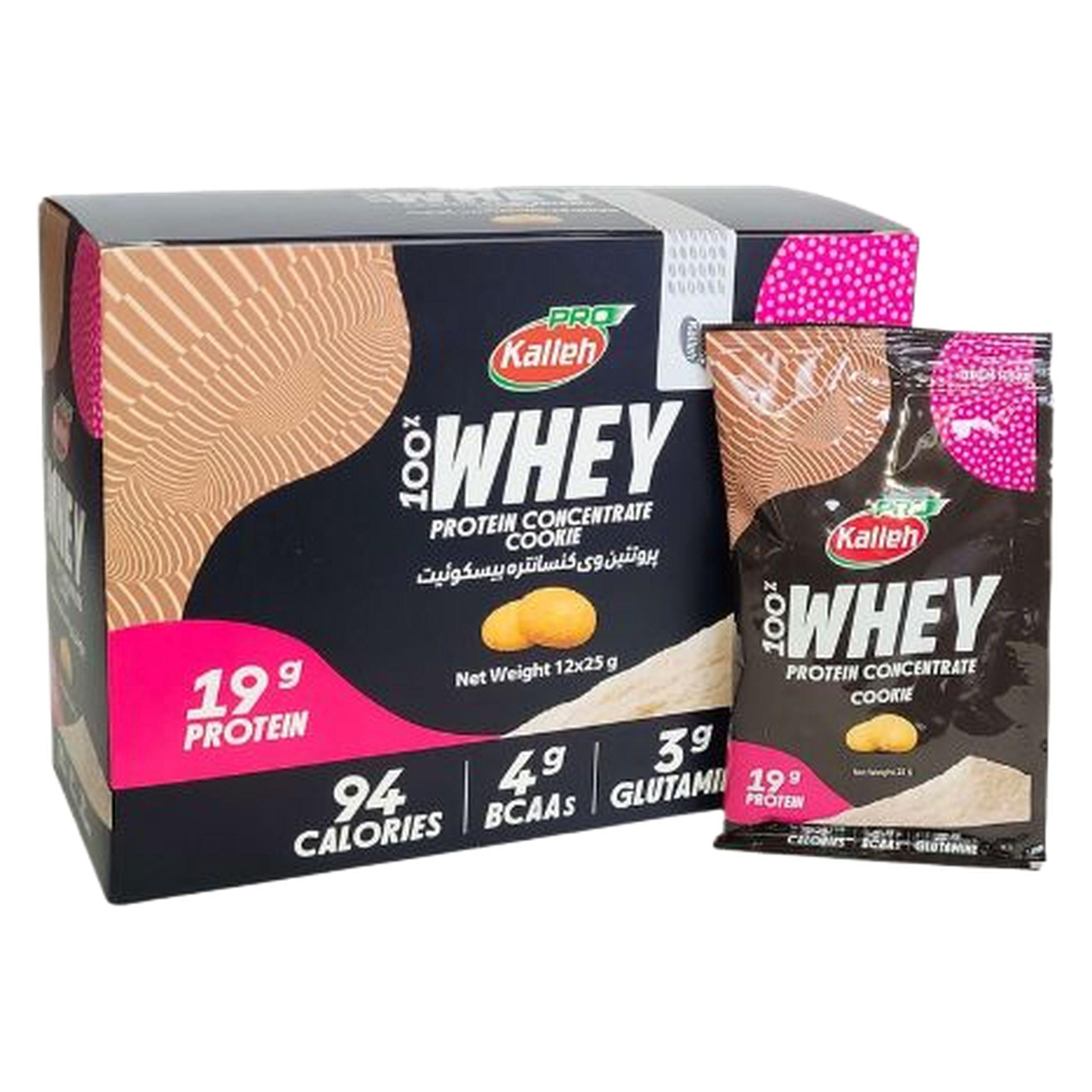 پودر پروتئین وی طعم بیسکوئیت - 25 گرم، بسته 12 عددی